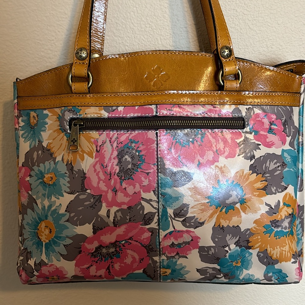 Patricia Nash Poppy First Bloom Italian leather shoulder bag